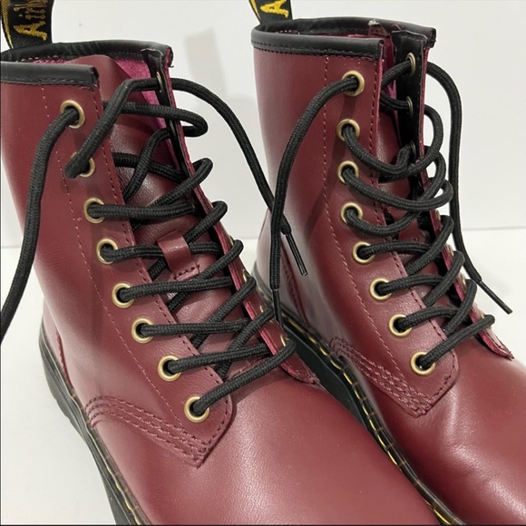 Dr. Martens Zavala Combat Boots Cherry Red 6 - Picture 8 of 12